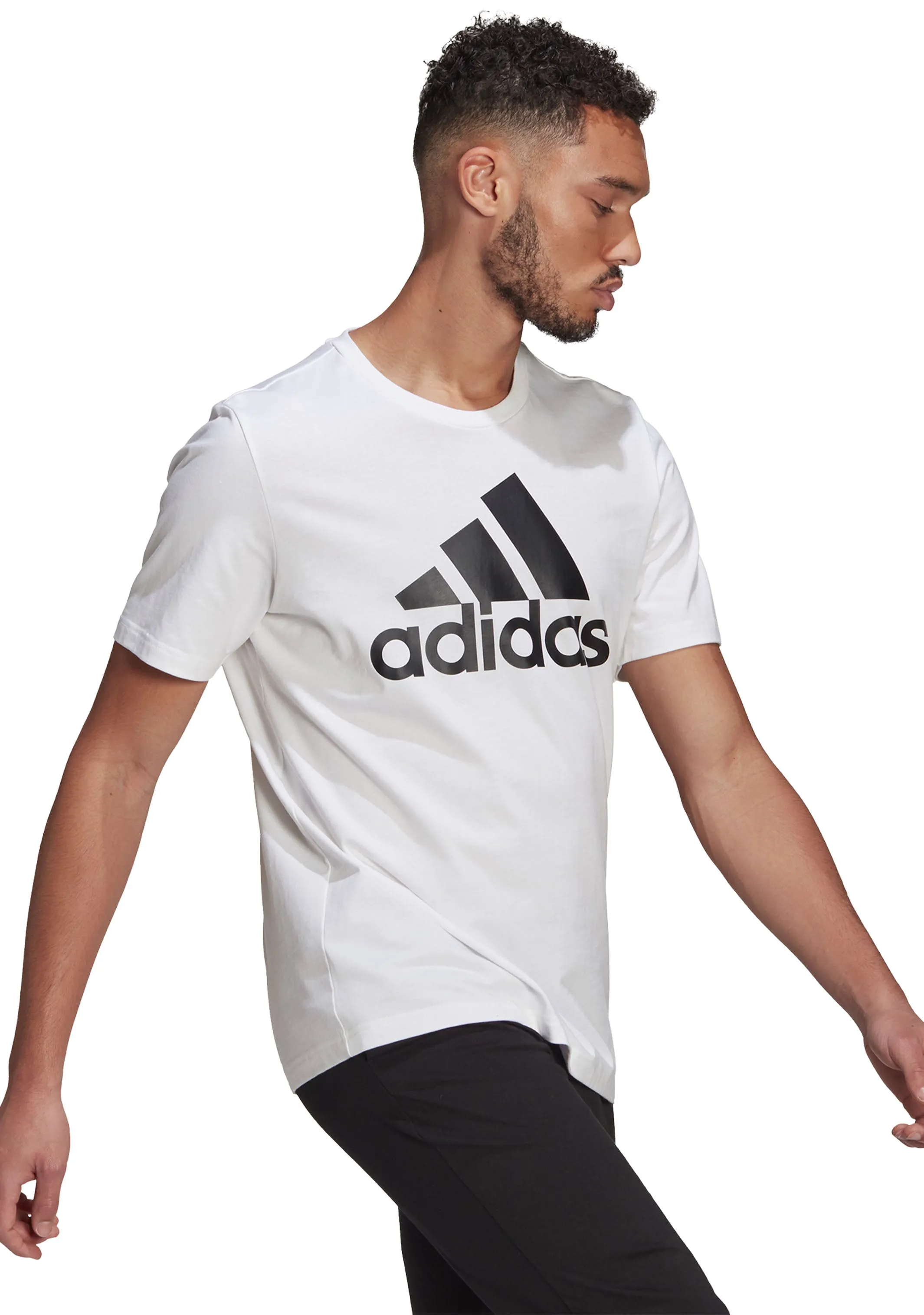 Adidas Mens Essentials Big Logo Tee White <br> GK9121