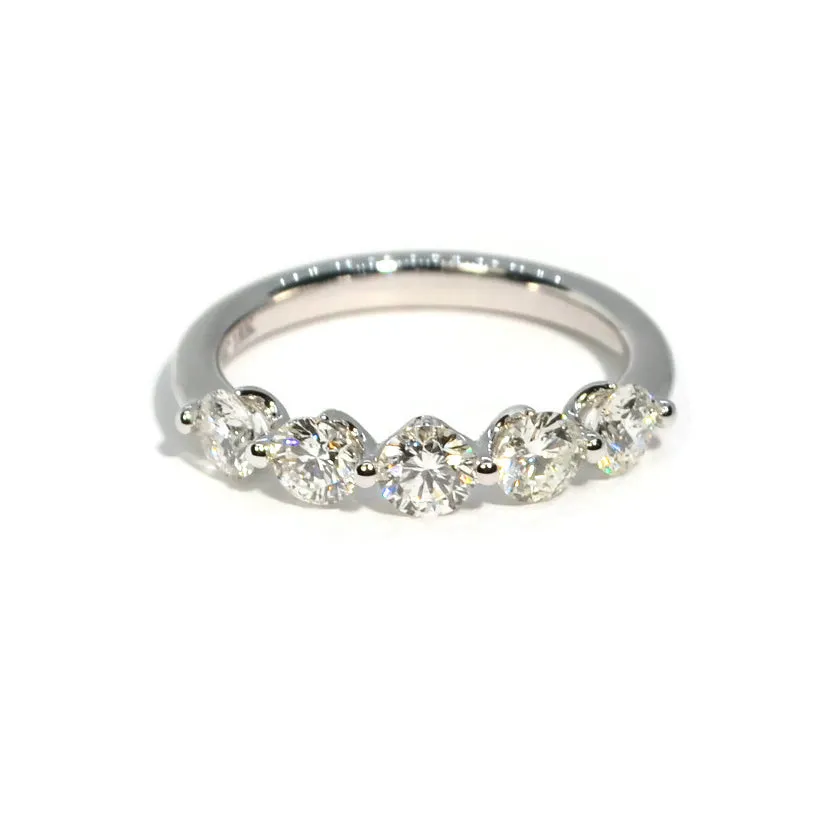 AFJ Diamond Collection - 5 Diamond Ring, 18k White Gold