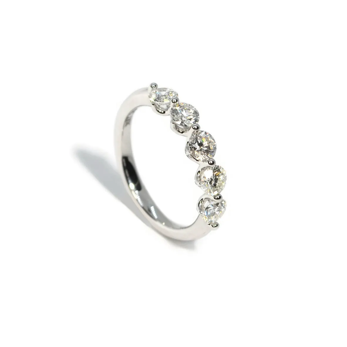 AFJ Diamond Collection - 5 Diamond Ring, 18k White Gold