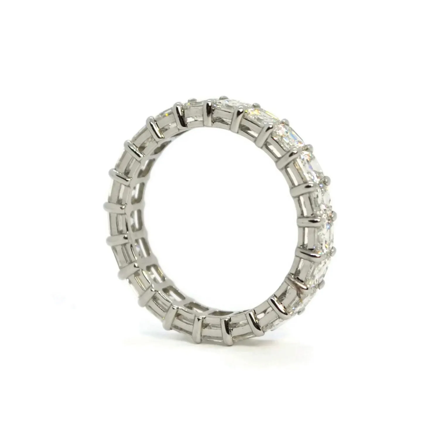 AFJ Diamond Collection - Eternity Band Ring with Asscher-cut Diamonds 3.57 carats, Platinum