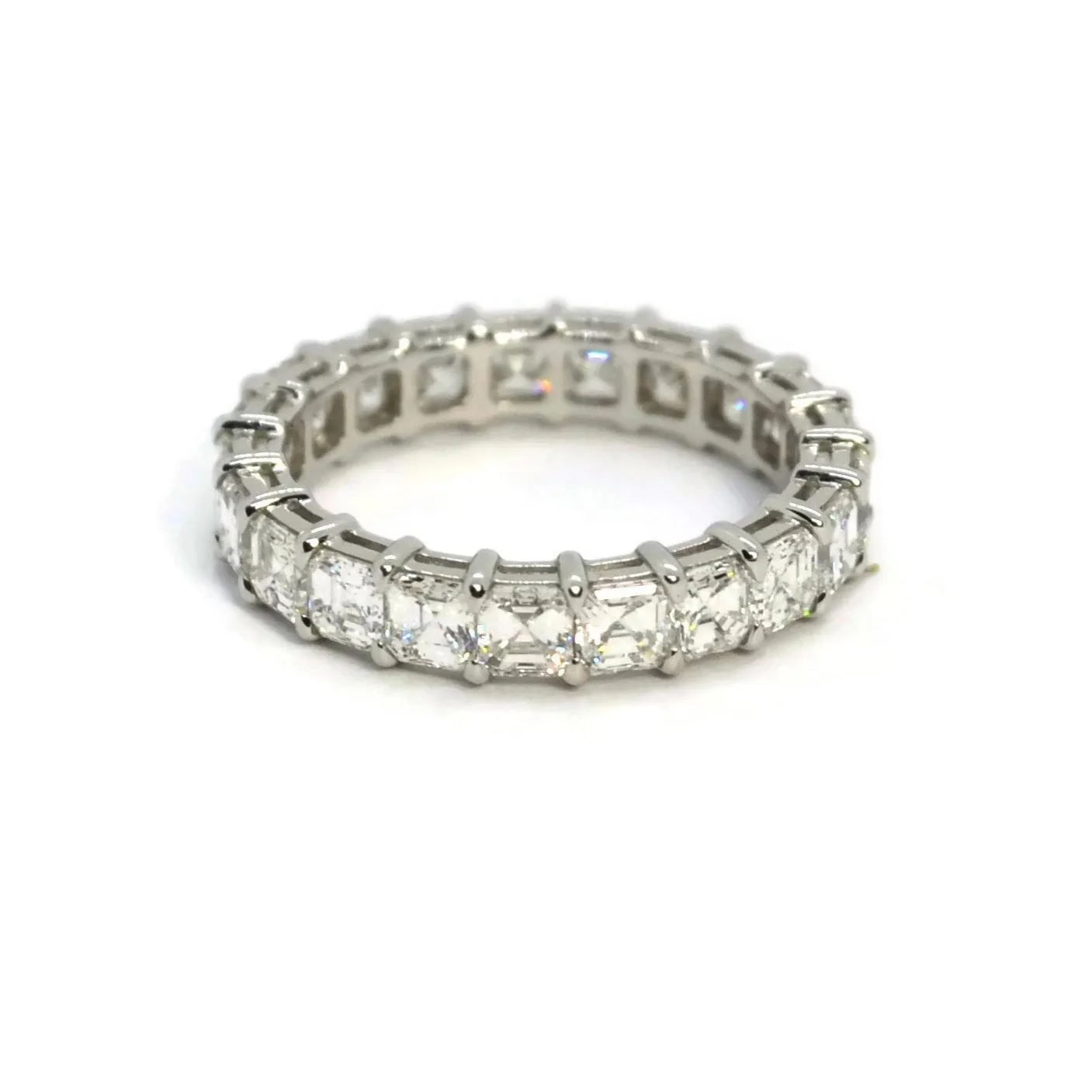 AFJ Diamond Collection - Eternity Band Ring with Asscher-cut Diamonds 3.57 carats, Platinum