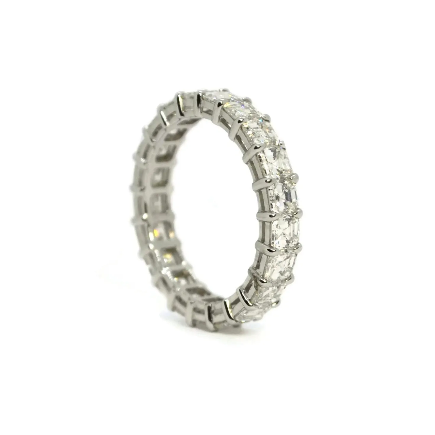 AFJ Diamond Collection - Eternity Band Ring with Asscher-cut Diamonds 3.57 carats, Platinum