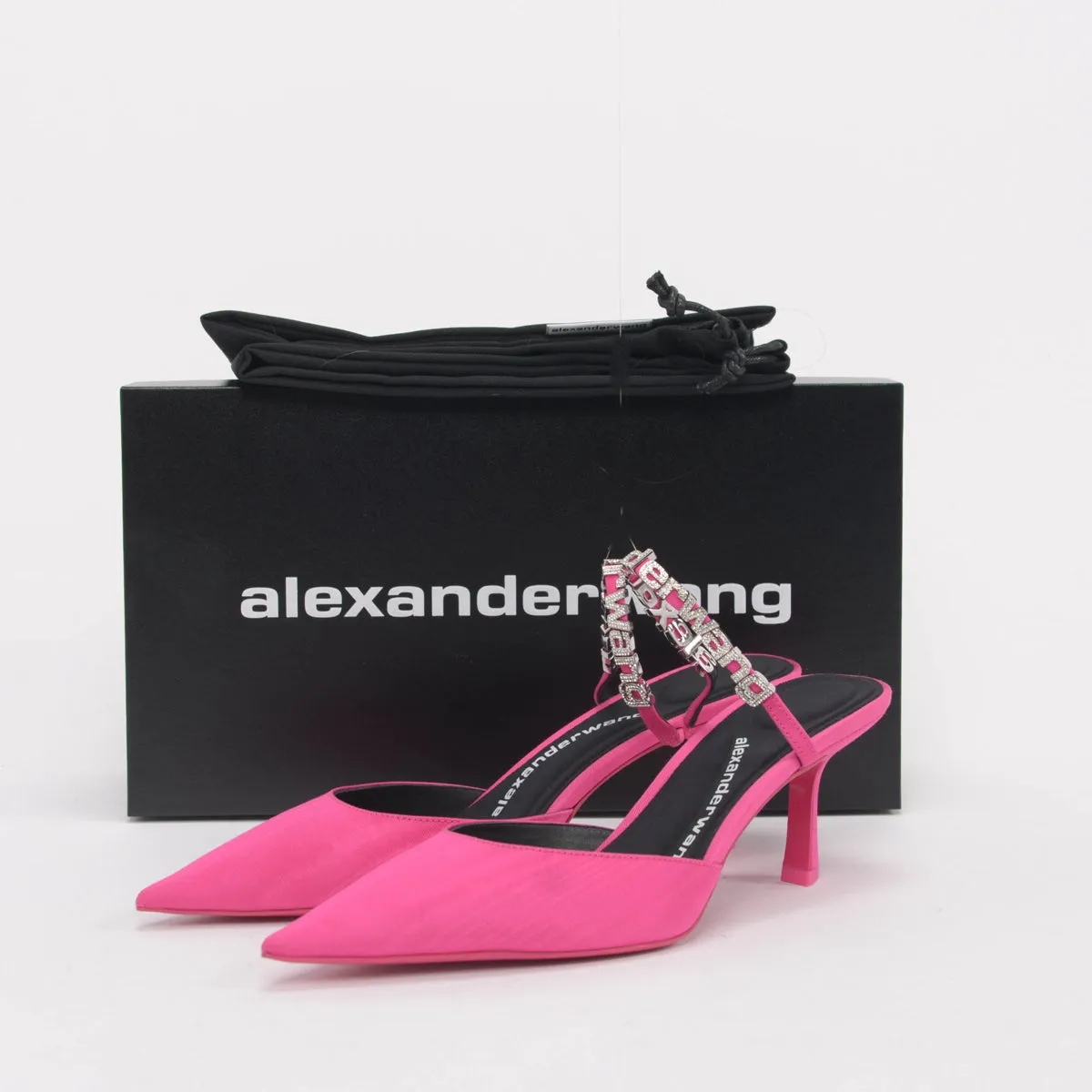 Alexander Wang Pink Crystal Delphine Slingback Pumps 37