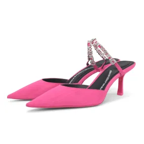 Alexander Wang Pink Crystal Delphine Slingback Pumps 37