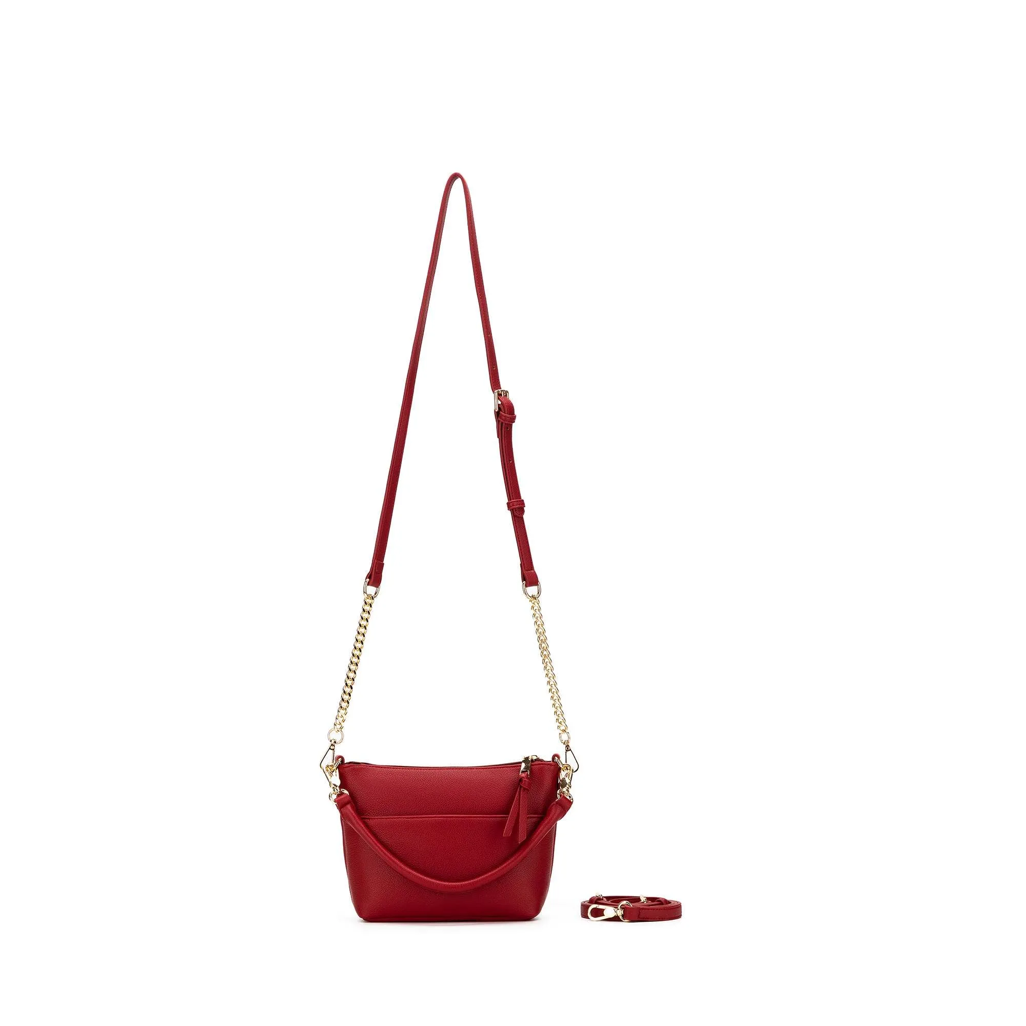 Alice Deep Red Top Handle Crossbody Bag