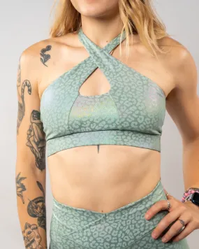 Allure Sports Bra - Green Iridescent Leopard