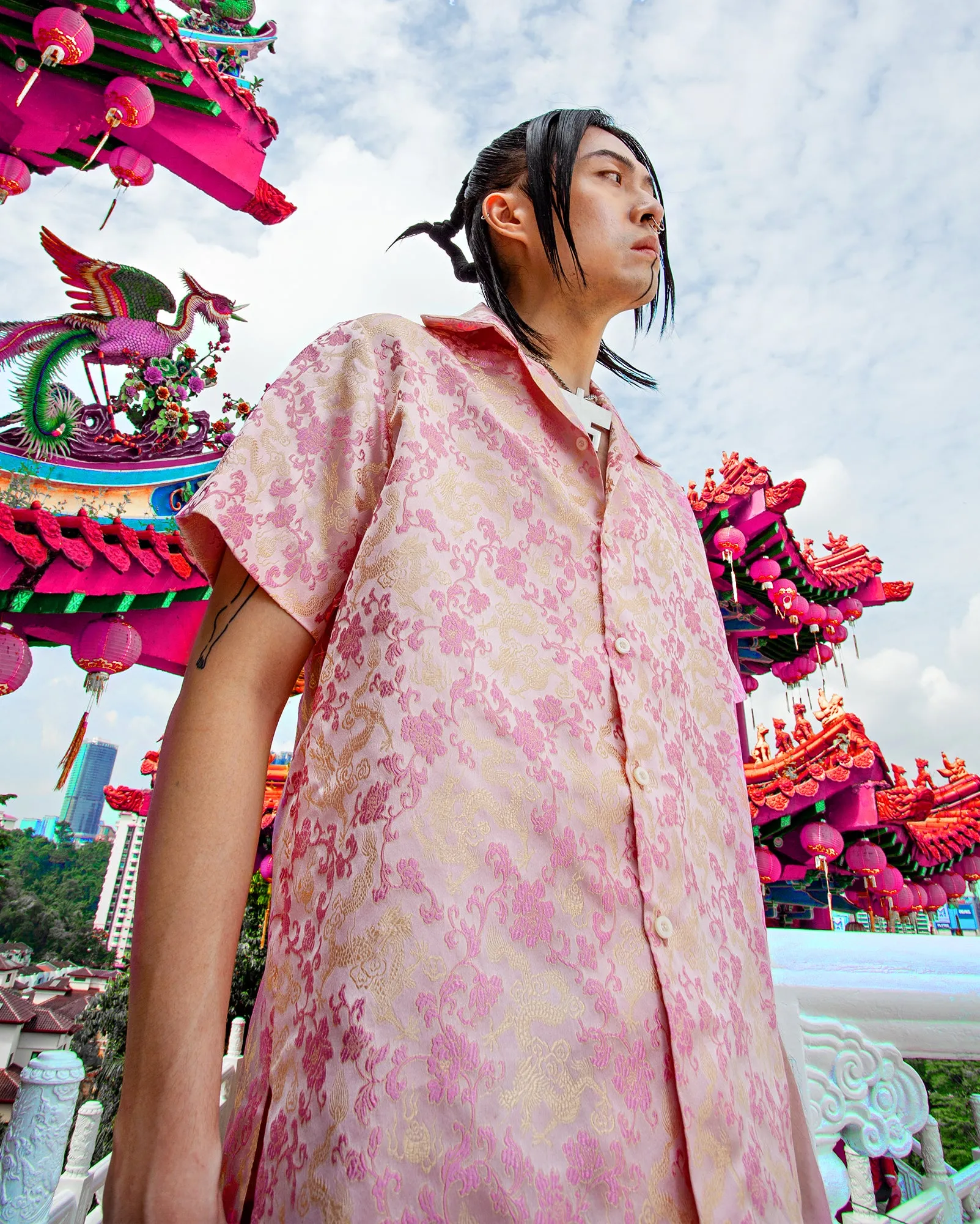 Baju Pantai Tenun Naga (Pink)