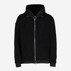 Balenciaga Layered Zip Up Knitted Hoodie