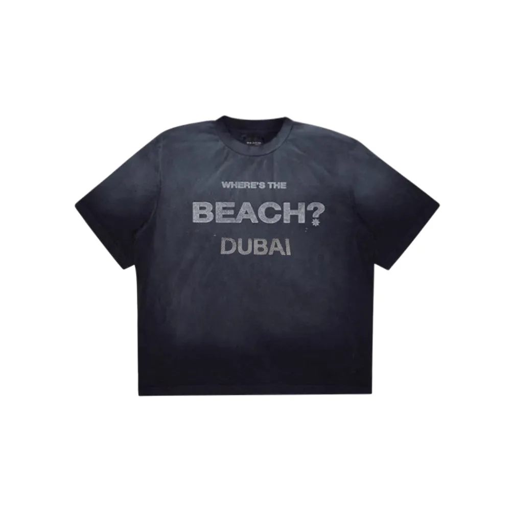 Beach? Boxy Tee (Washed Black)