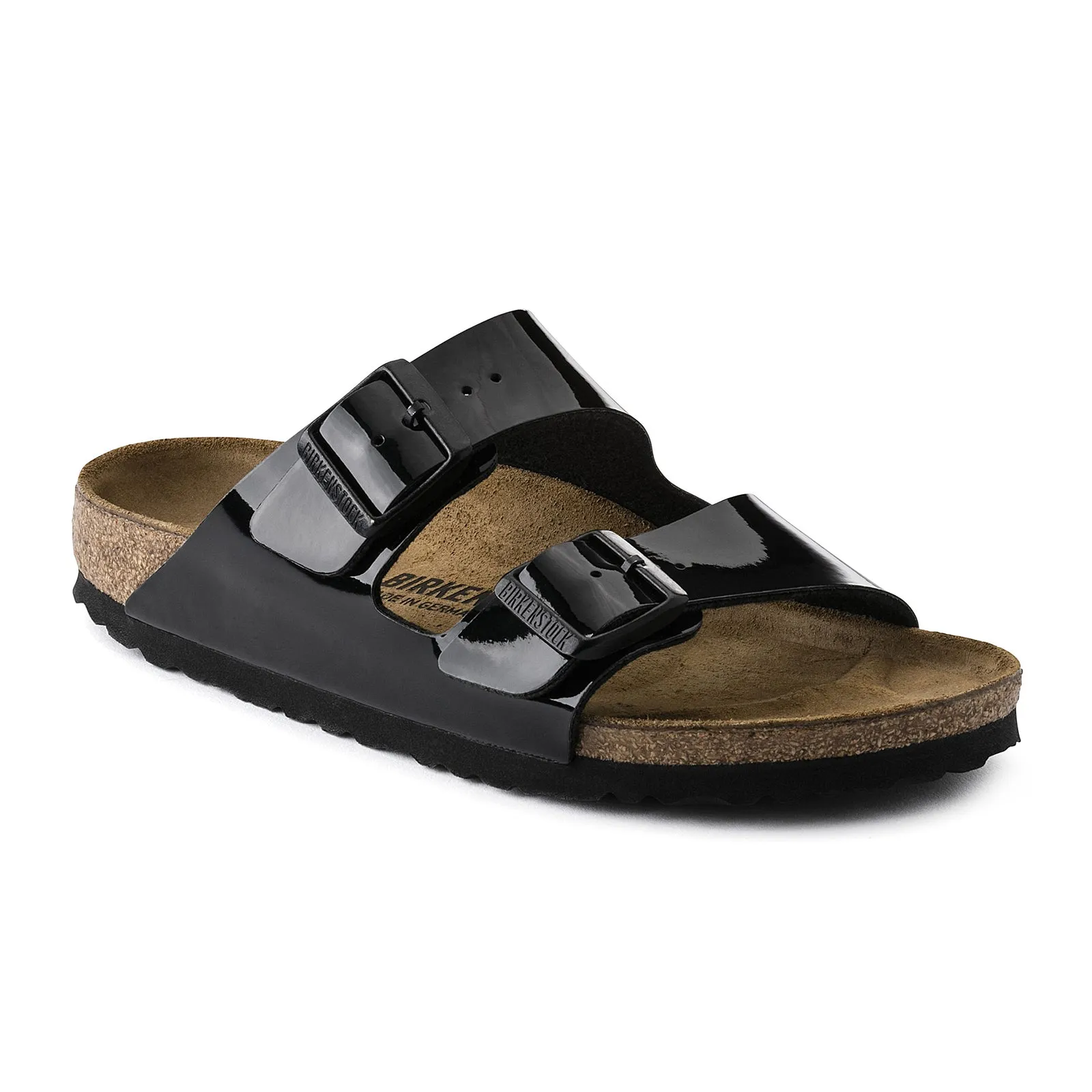 Birkenstock Arizona Narrow Slide Sandal (Women) - Black Patent Birko-Flor