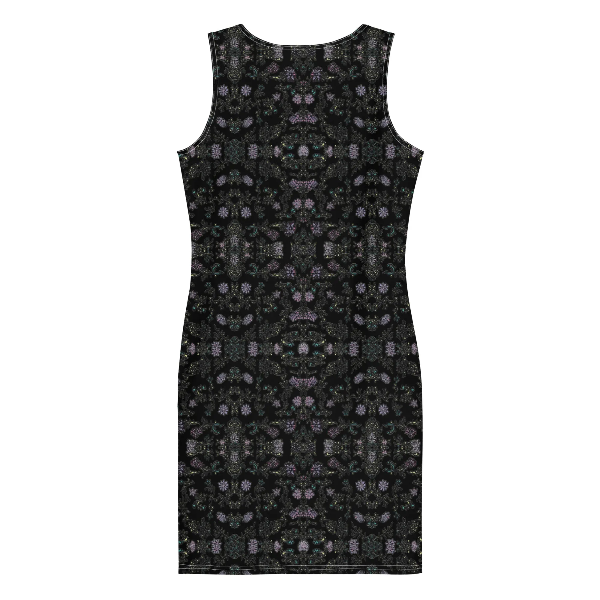 Black Floral Print Sleeveless Dress, Flower Print Elegant Women's Long Comfy Causal Dress- Made in USA/EU/MX