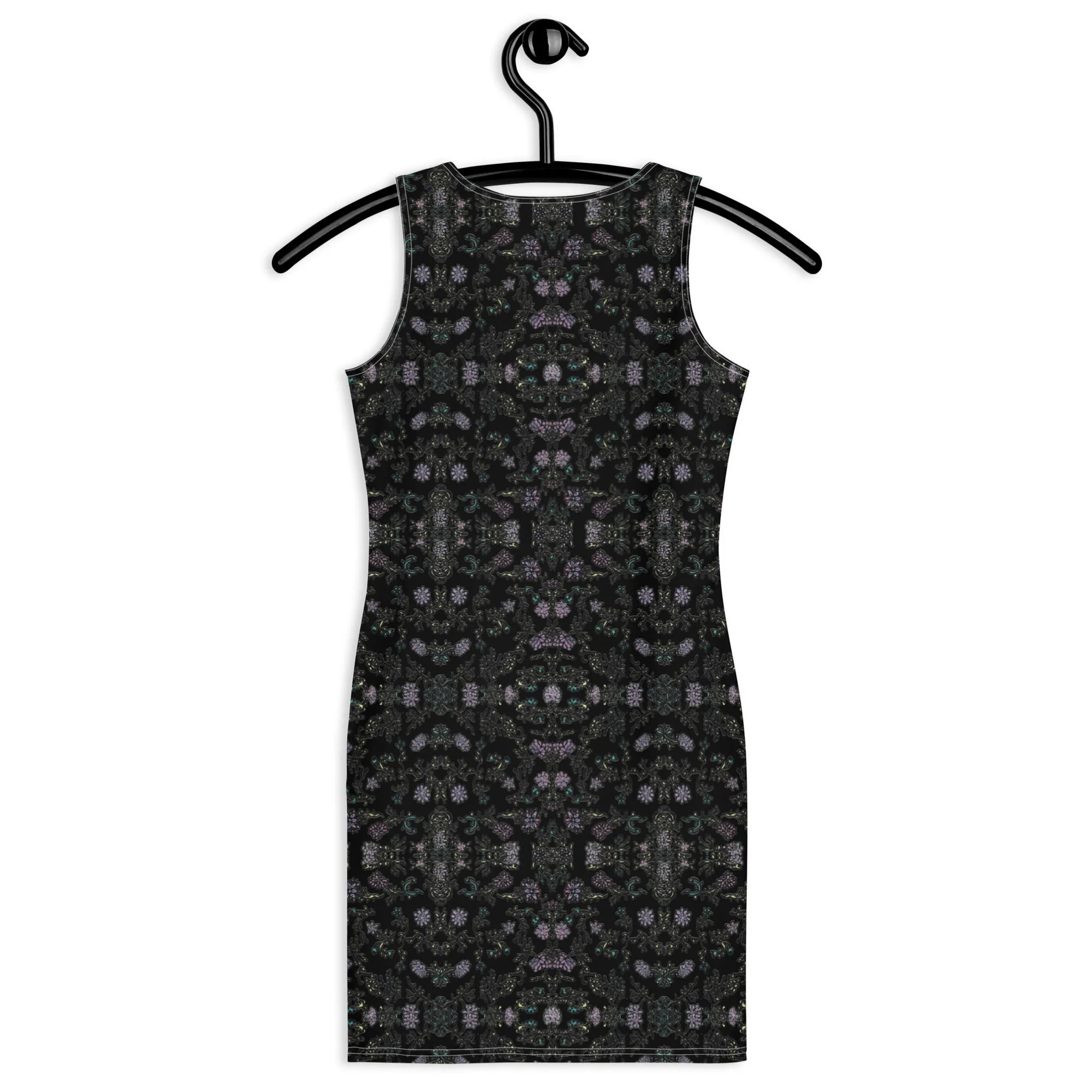 Black Floral Print Sleeveless Dress, Flower Print Elegant Women's Long Comfy Causal Dress- Made in USA/EU/MX