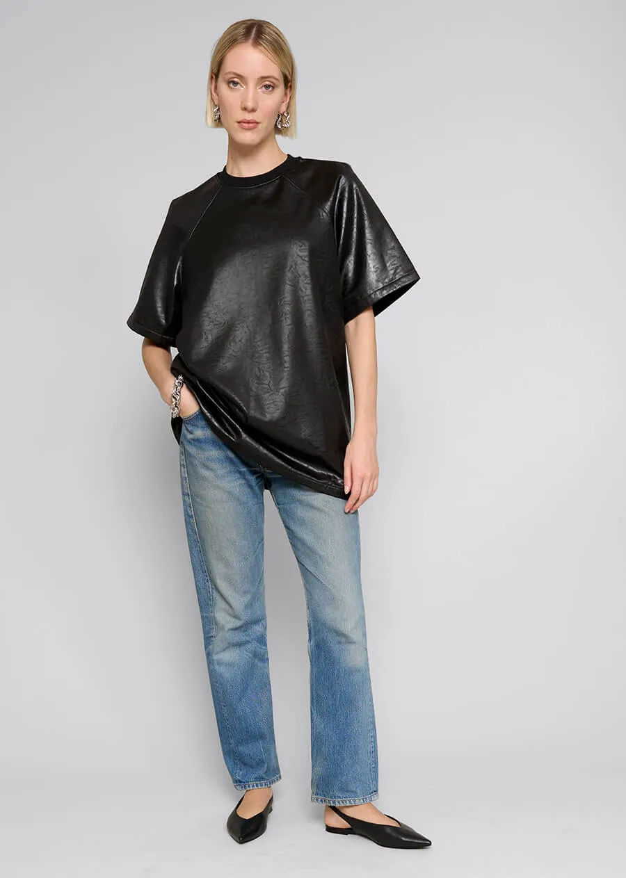 Black Leather T-Shirt