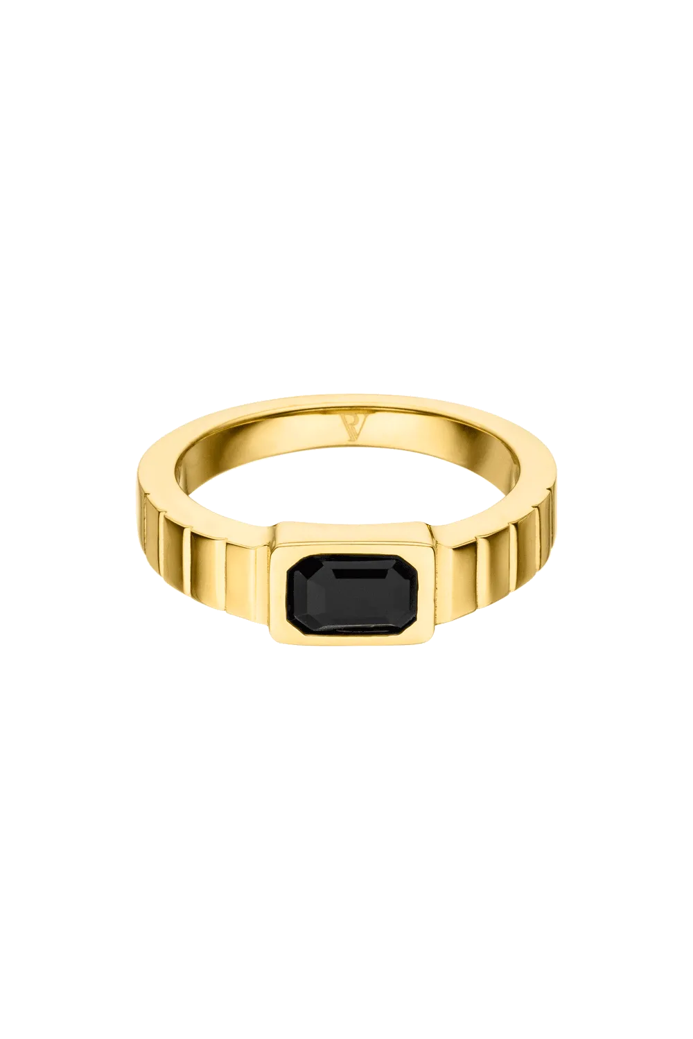 Black Radiant Ring Gold