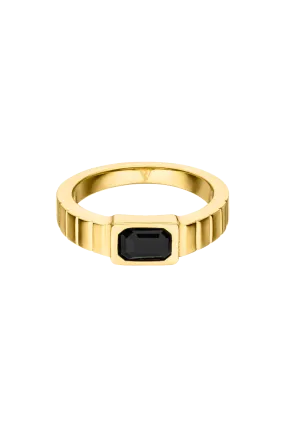 Black Radiant Ring Gold