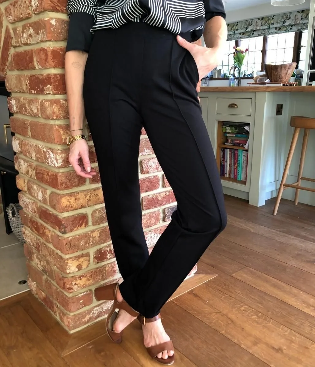 Black Straight Leg Ponte Trousers