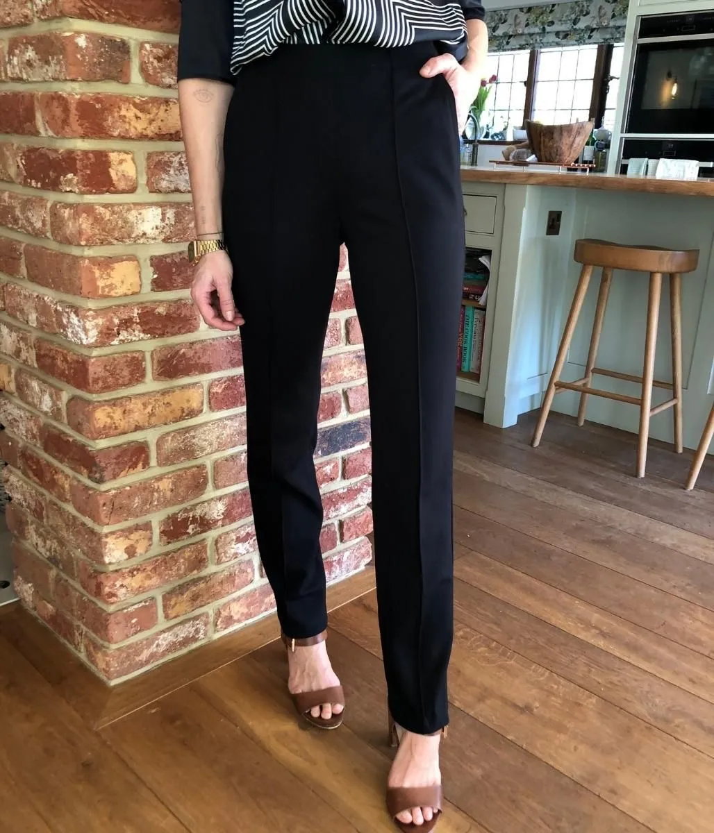 Black Straight Leg Ponte Trousers