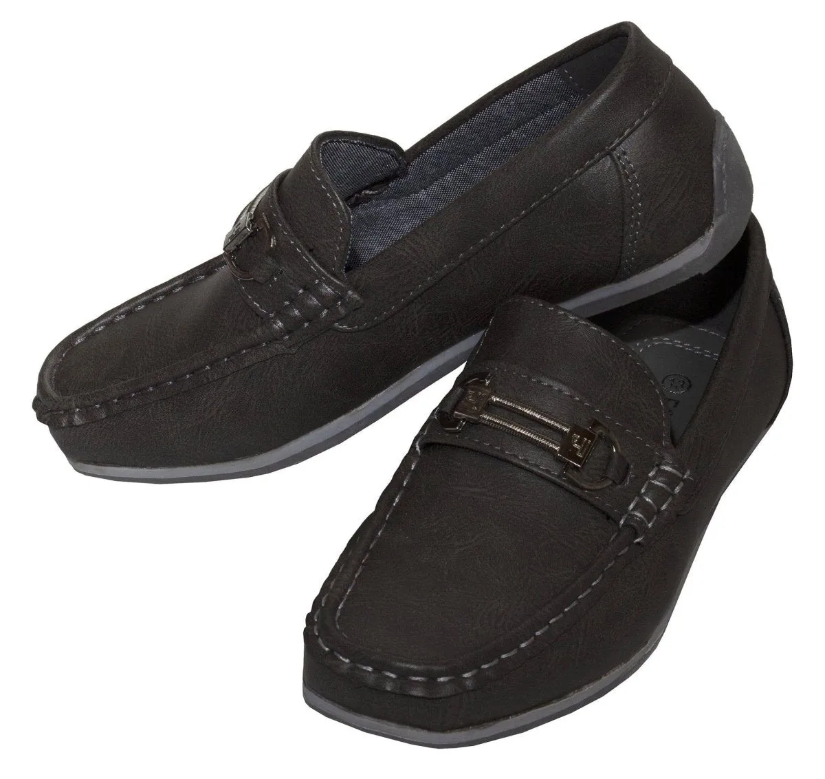 Boys Grey Slip On Loafer - 513