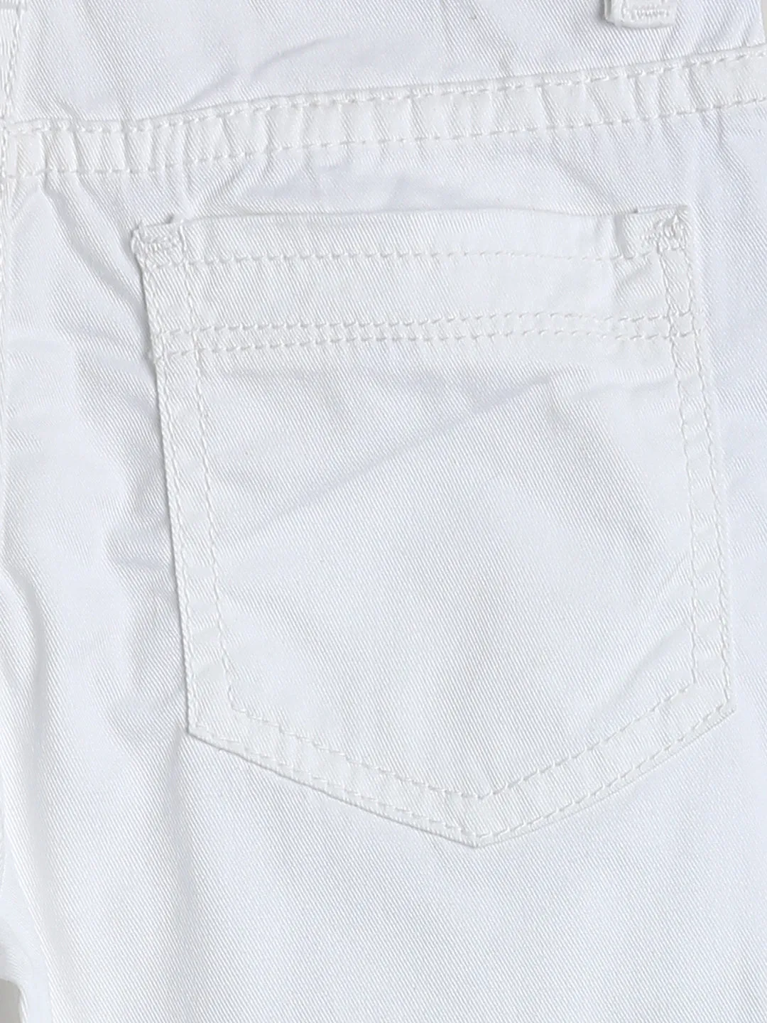 Boys Slim Fit White Cotton Trouser