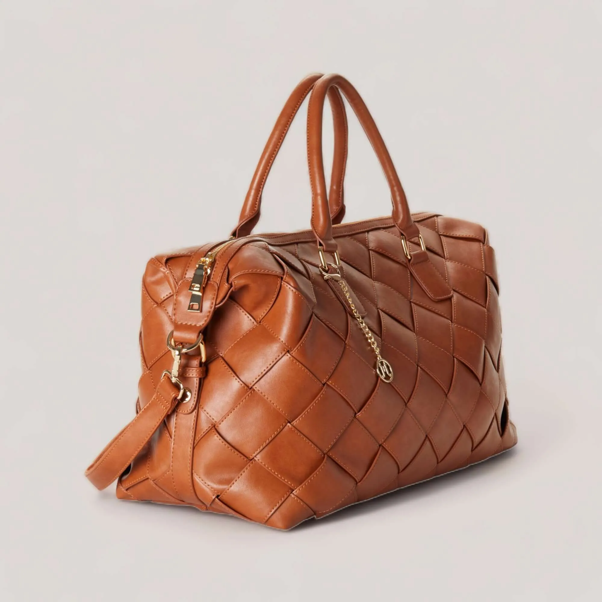 BROOKE | Cognac Woven Weekender