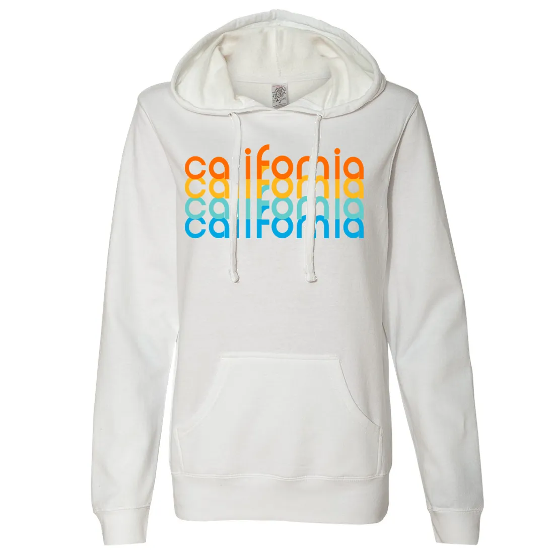 California Rainbow Stack Ladies Lightweight Fitted Hoodie