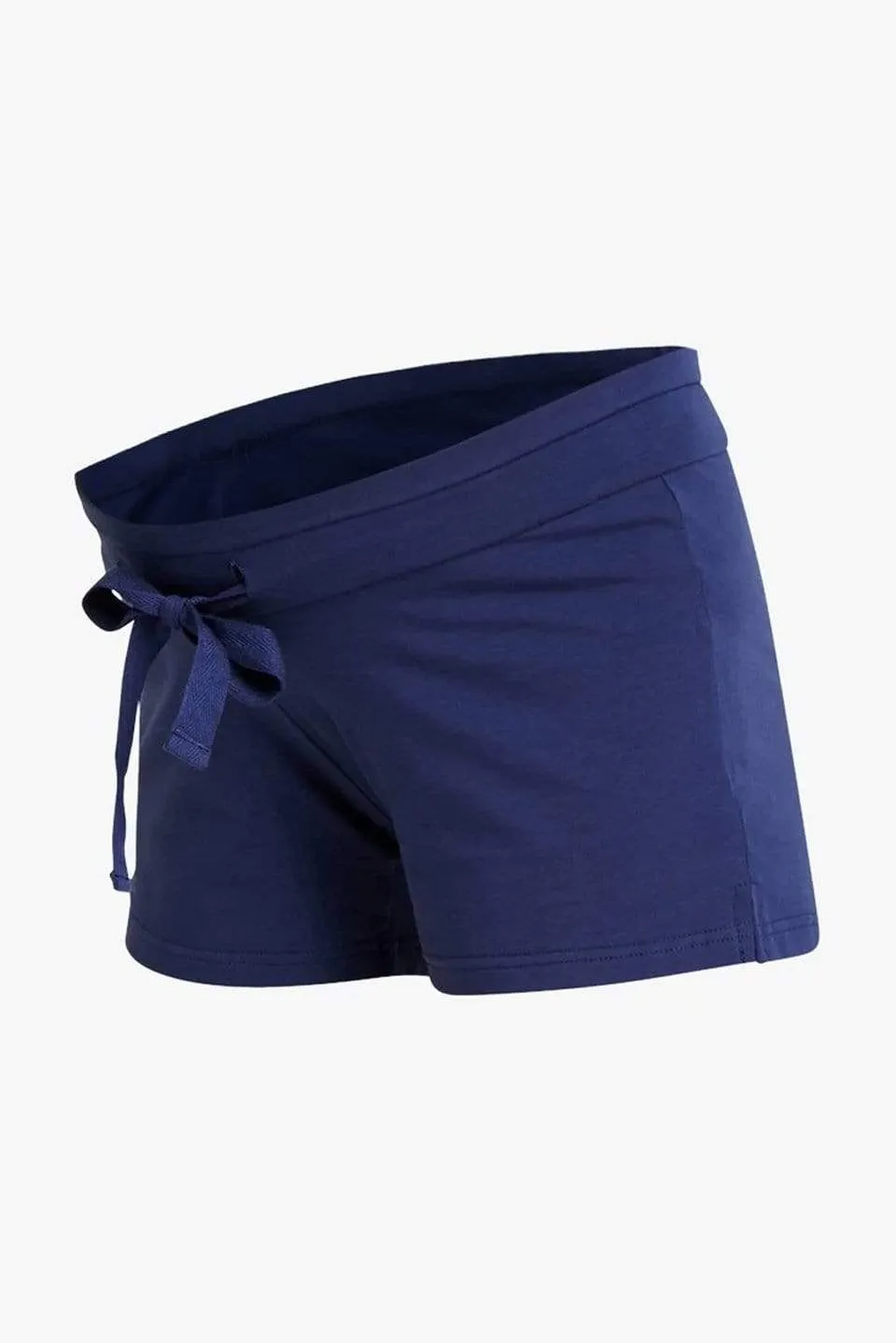 Caren Cotton Spandex Navy Maternity Shorts