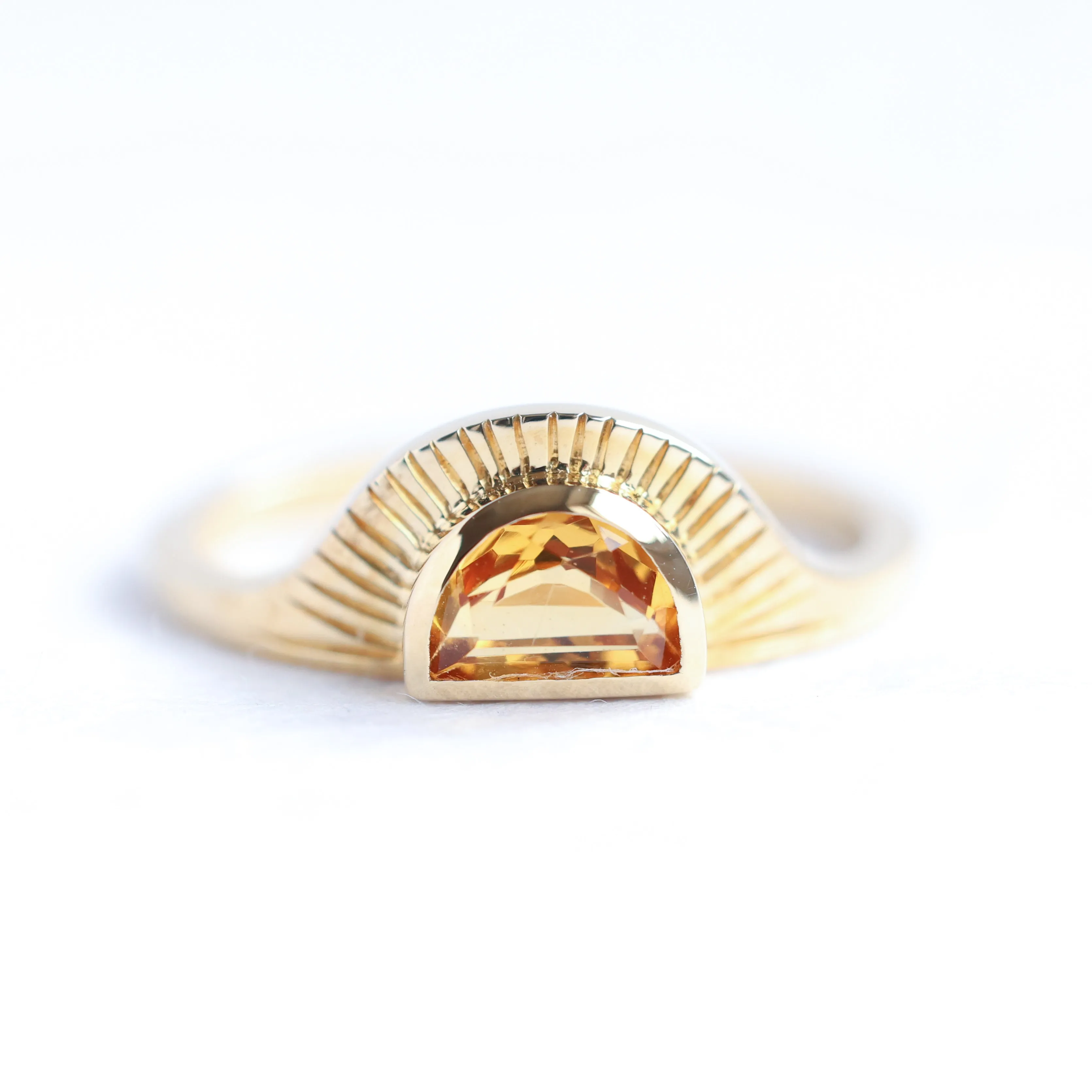 Celine Half Moon Citrine Ring