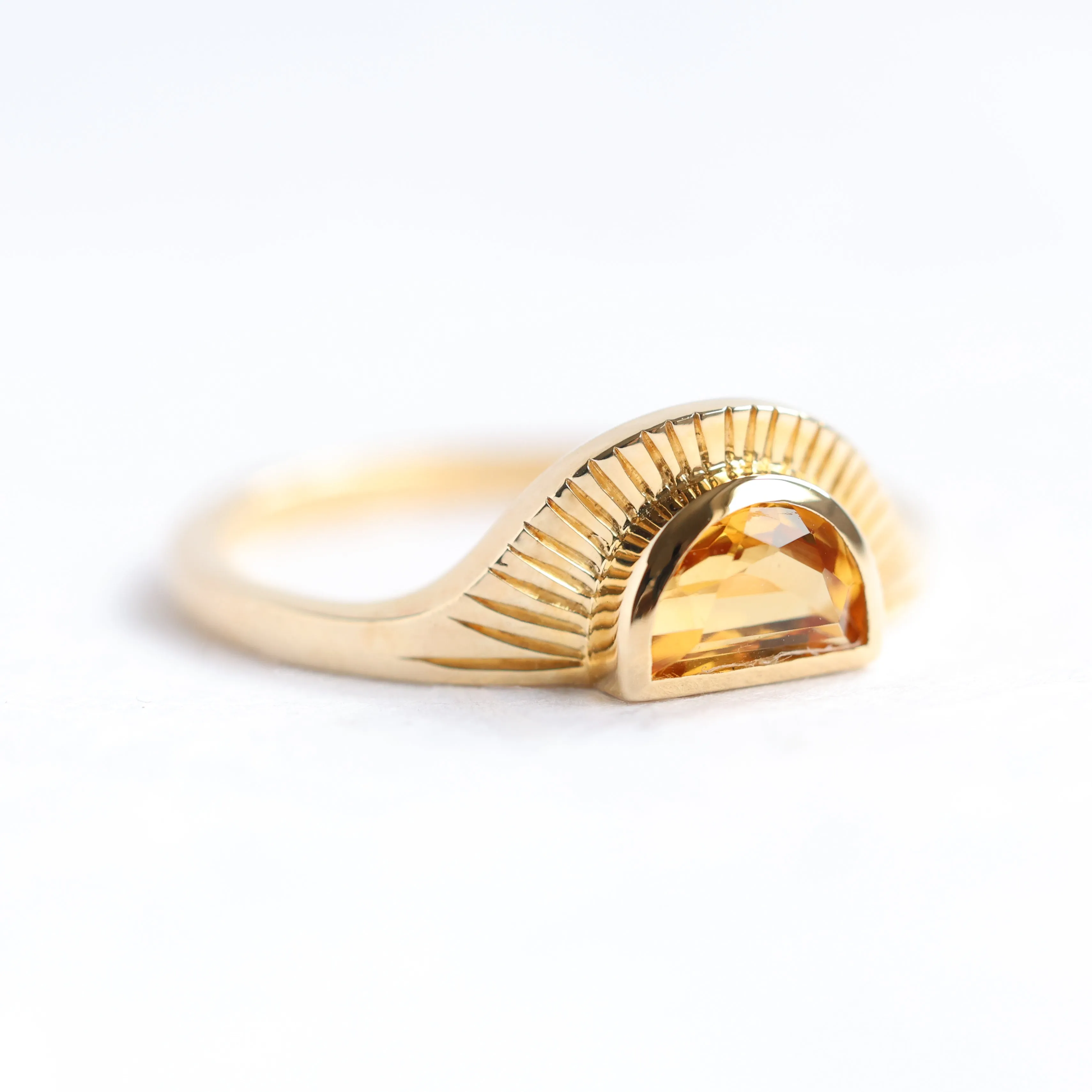 Celine Half Moon Citrine Ring