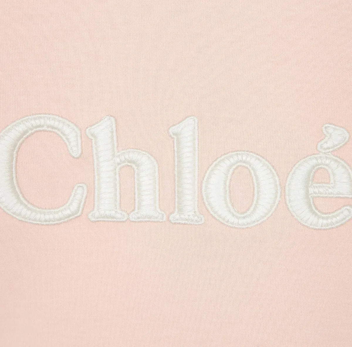 Chloé Girls Pink Logo Long Sleeve Top