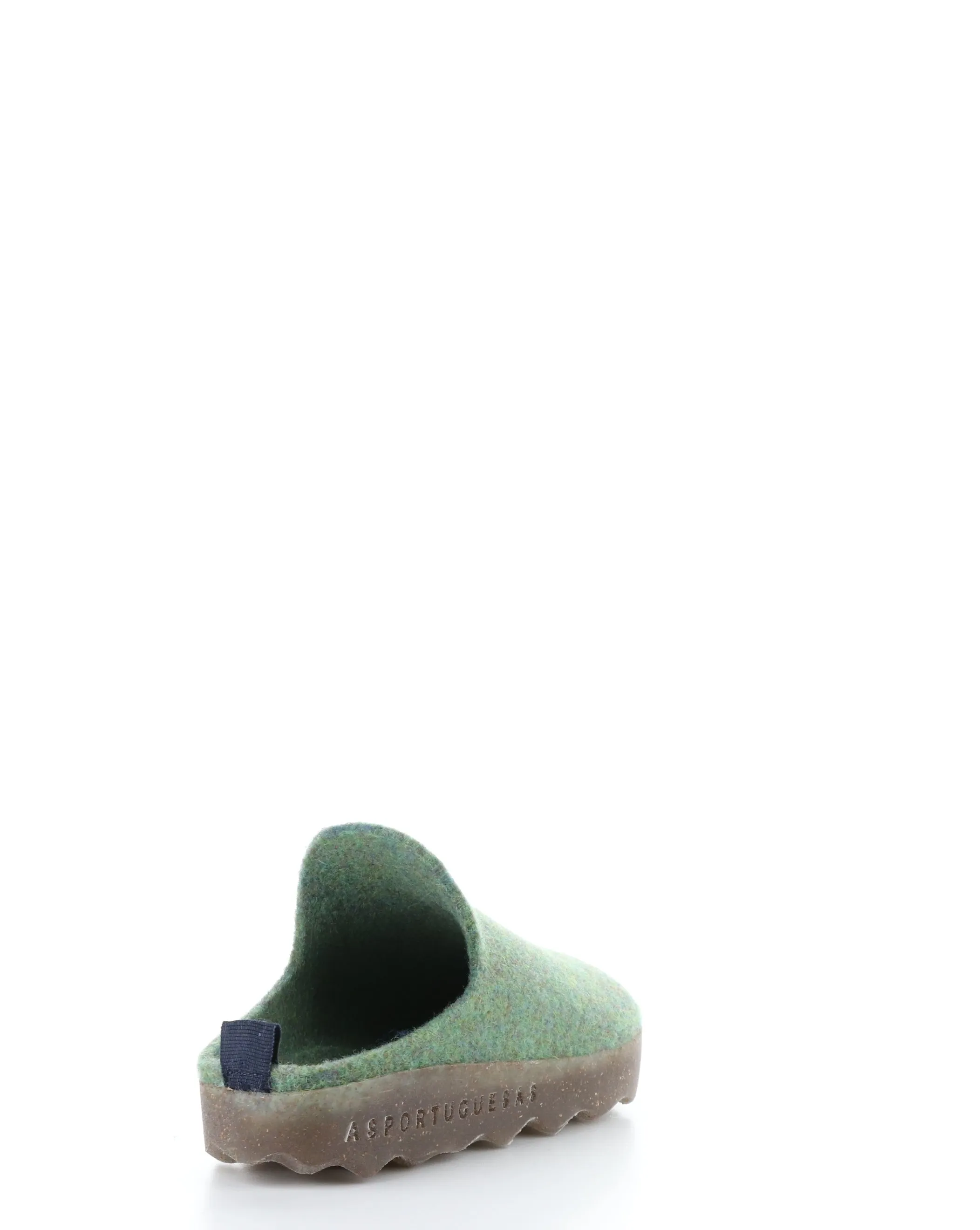 COME023ASP Green Slip-on Mules