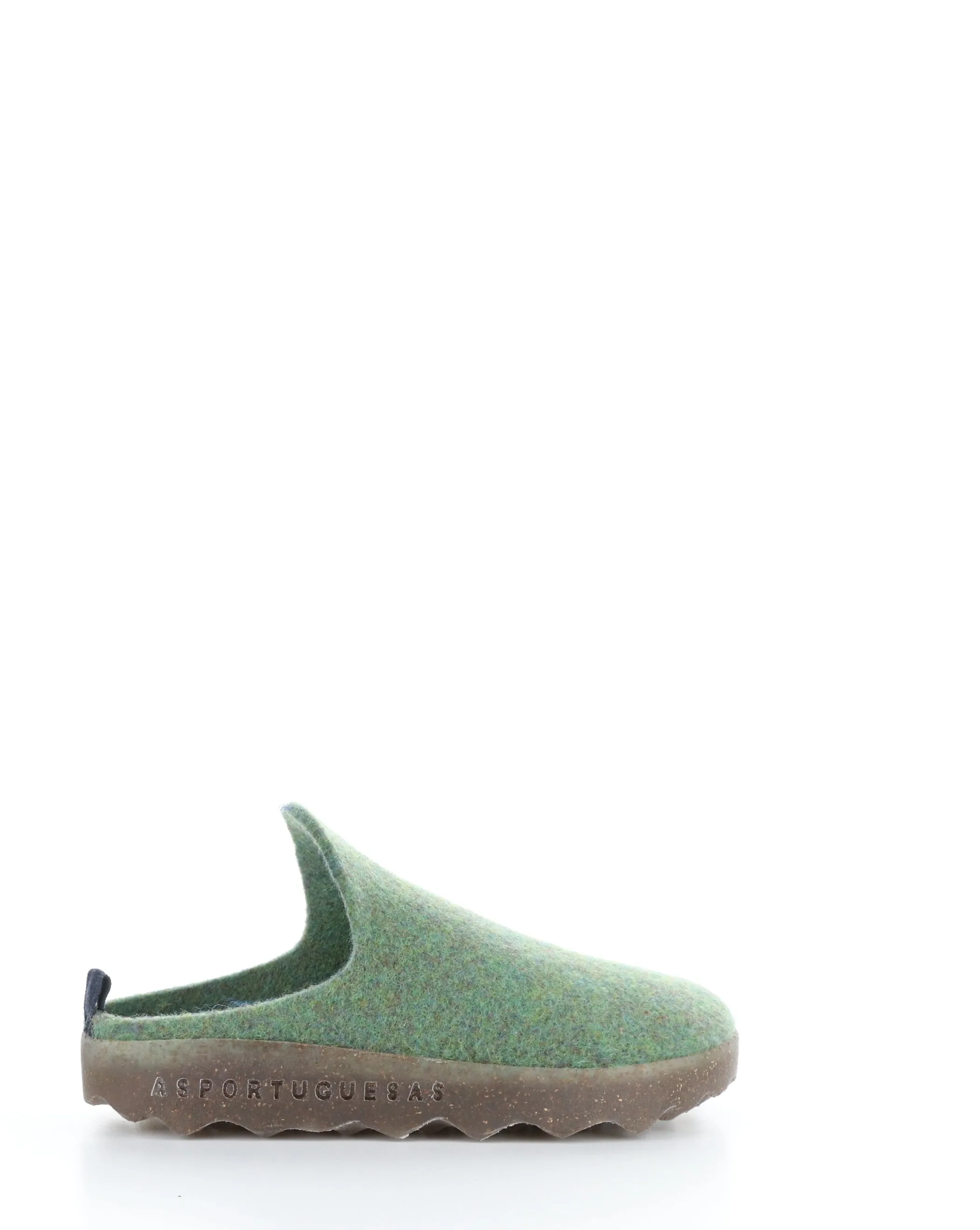 COME023ASP Green Slip-on Mules