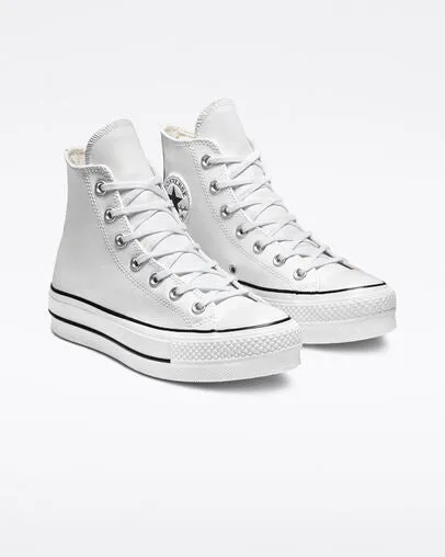 CONVERSE CHUCK PLATEAU LIFT WHITE LEATHER