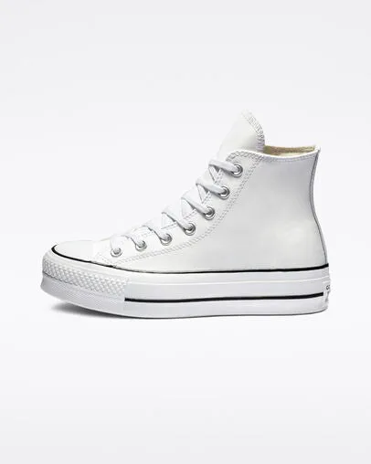 CONVERSE CHUCK PLATEAU LIFT WHITE LEATHER