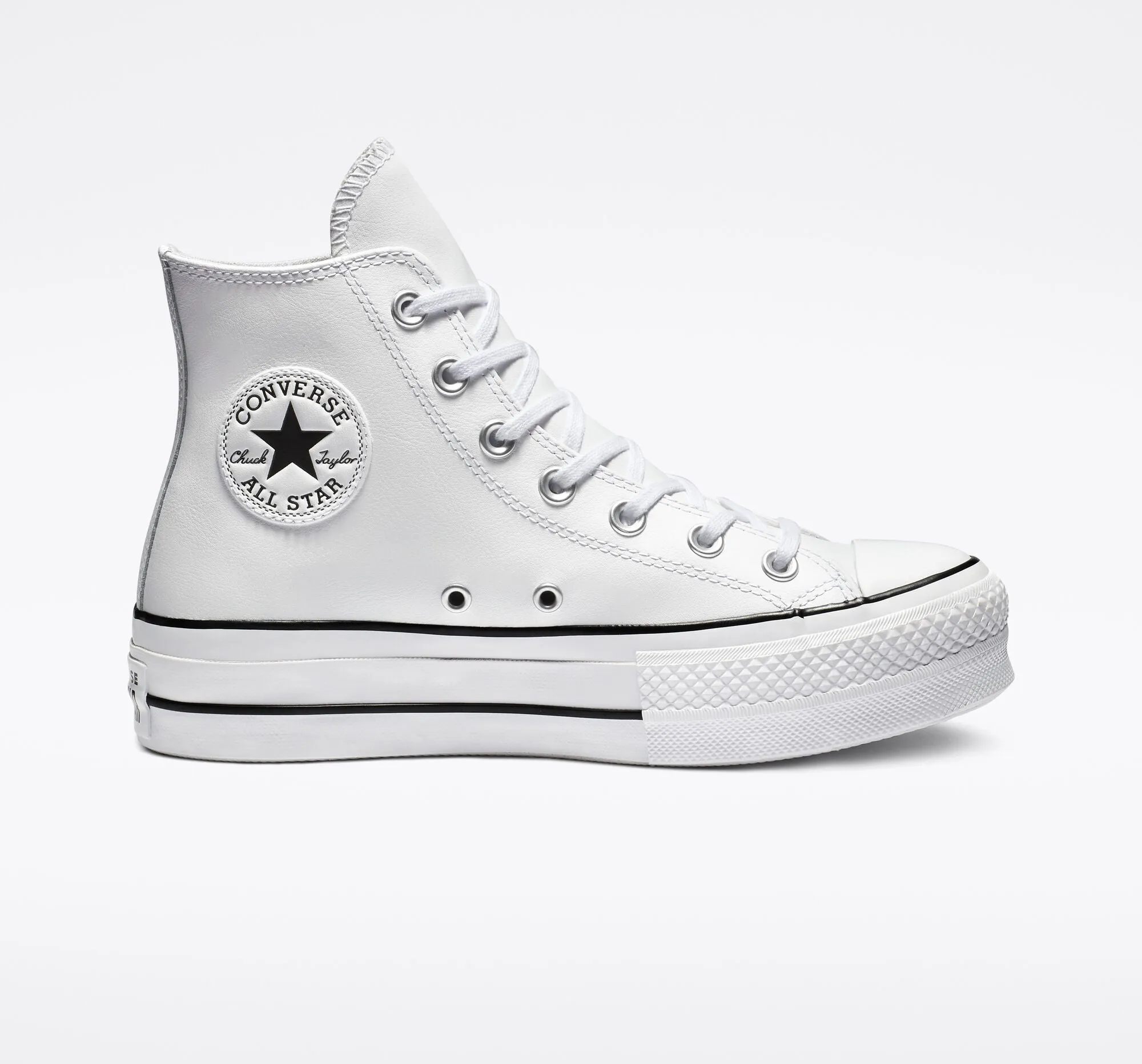 CONVERSE CHUCK PLATEAU LIFT WHITE LEATHER