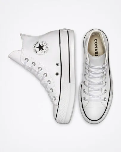 CONVERSE CHUCK PLATEAU LIFT WHITE LEATHER