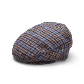 Cool Comfort Wool & Cashmere Flat Cap | Blue Check | City Sport