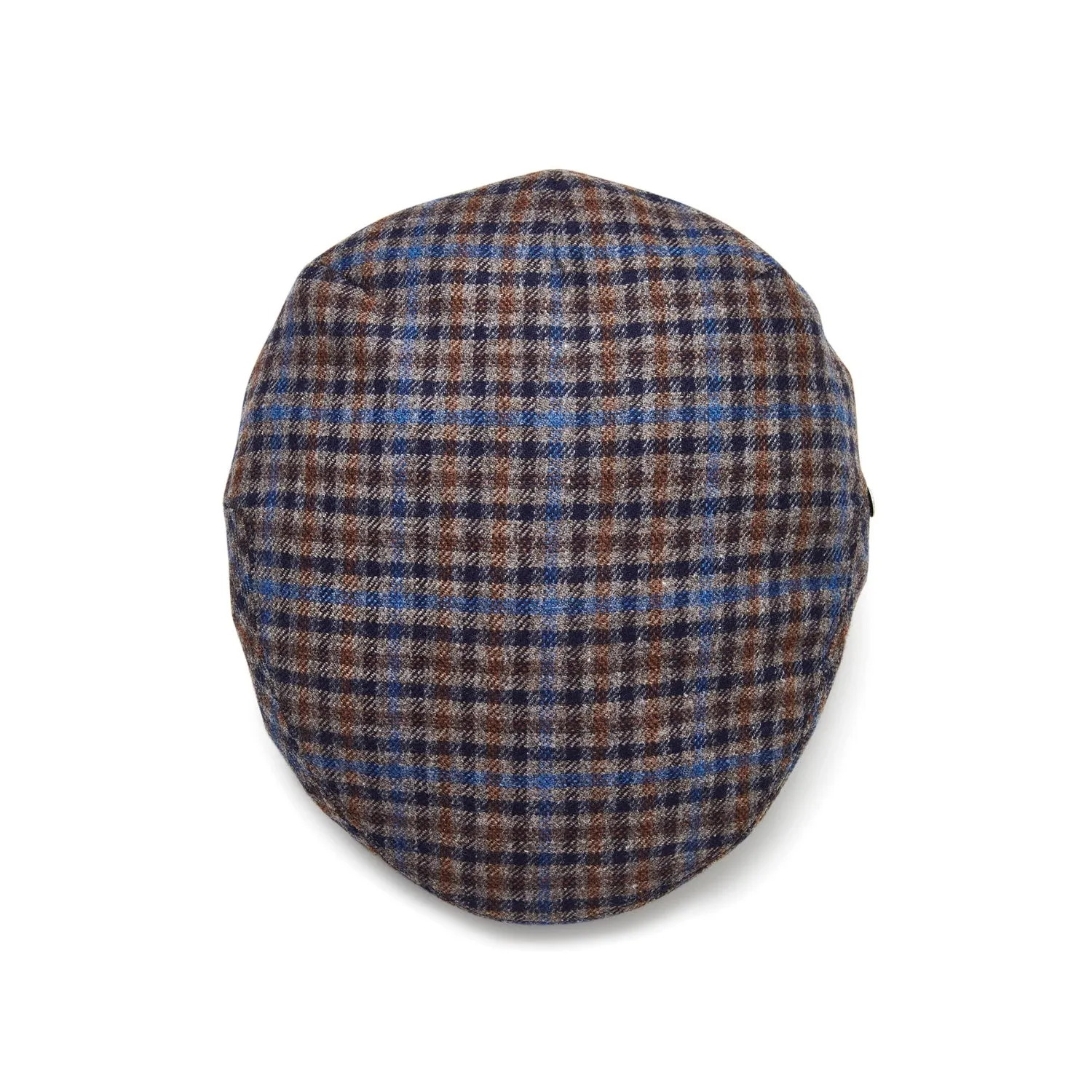 Cool Comfort Wool & Cashmere Flat Cap | Blue Check | City Sport