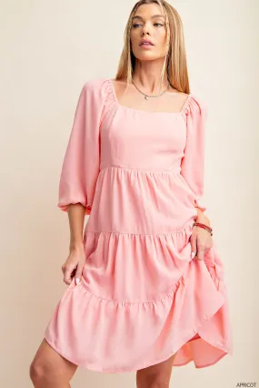 Cotton Candy Dream Square Neck Dress