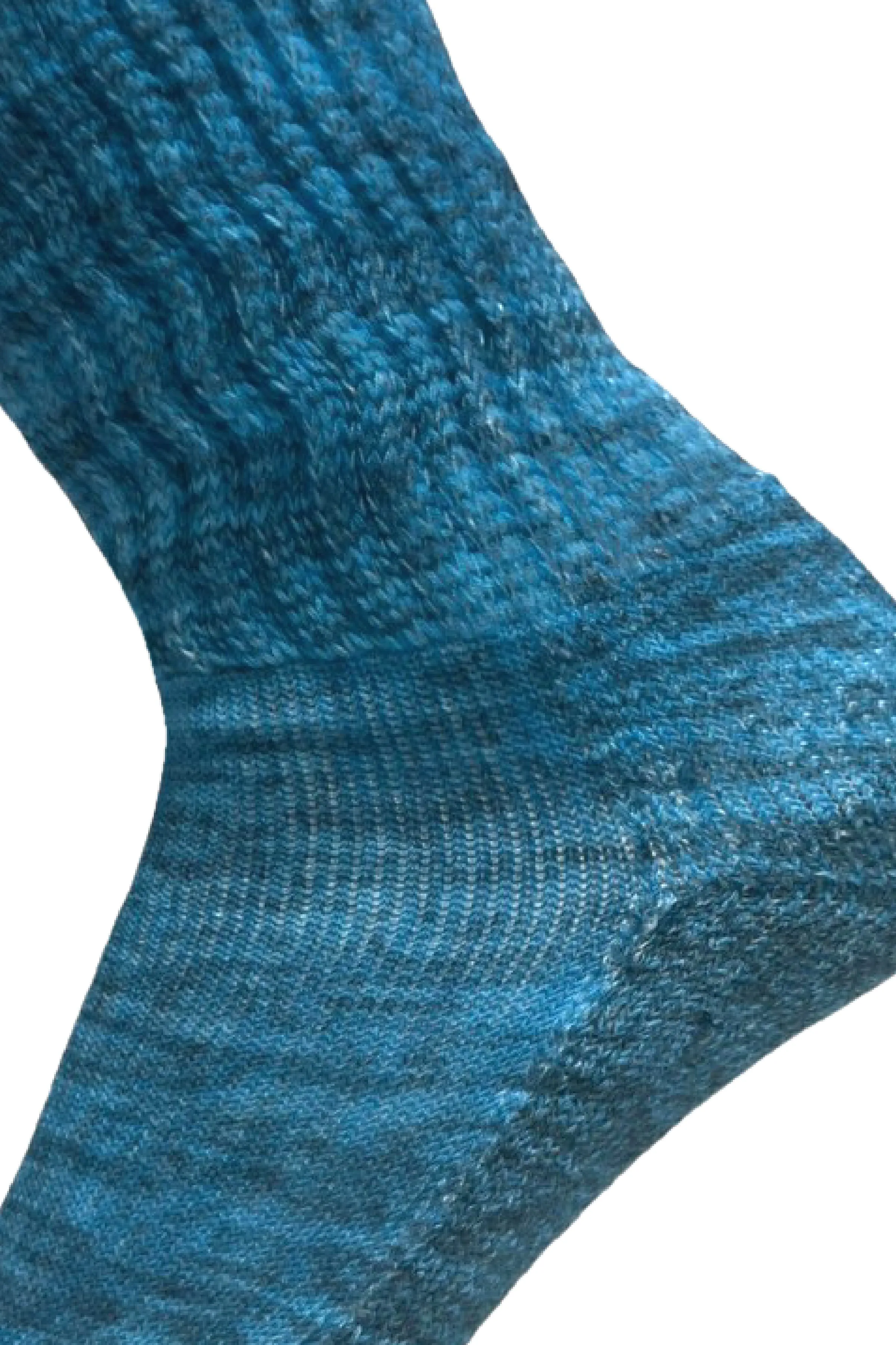 Cozy Diabetic Comfort Relax Fit Heather Blue Crew Socks