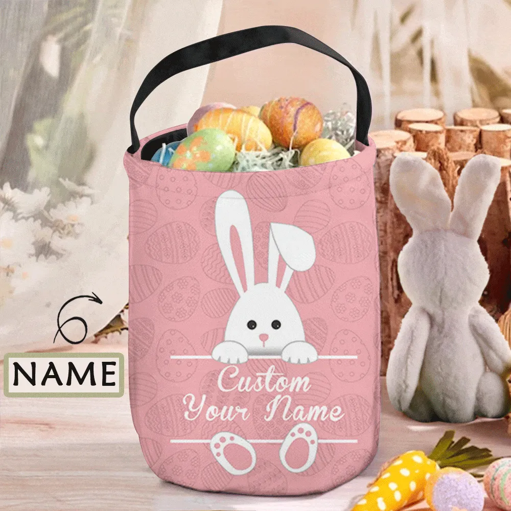 Custom Name Multiple Color Easter Basket Personalized Buny Egg Bags Kids Candy Easter Baskets