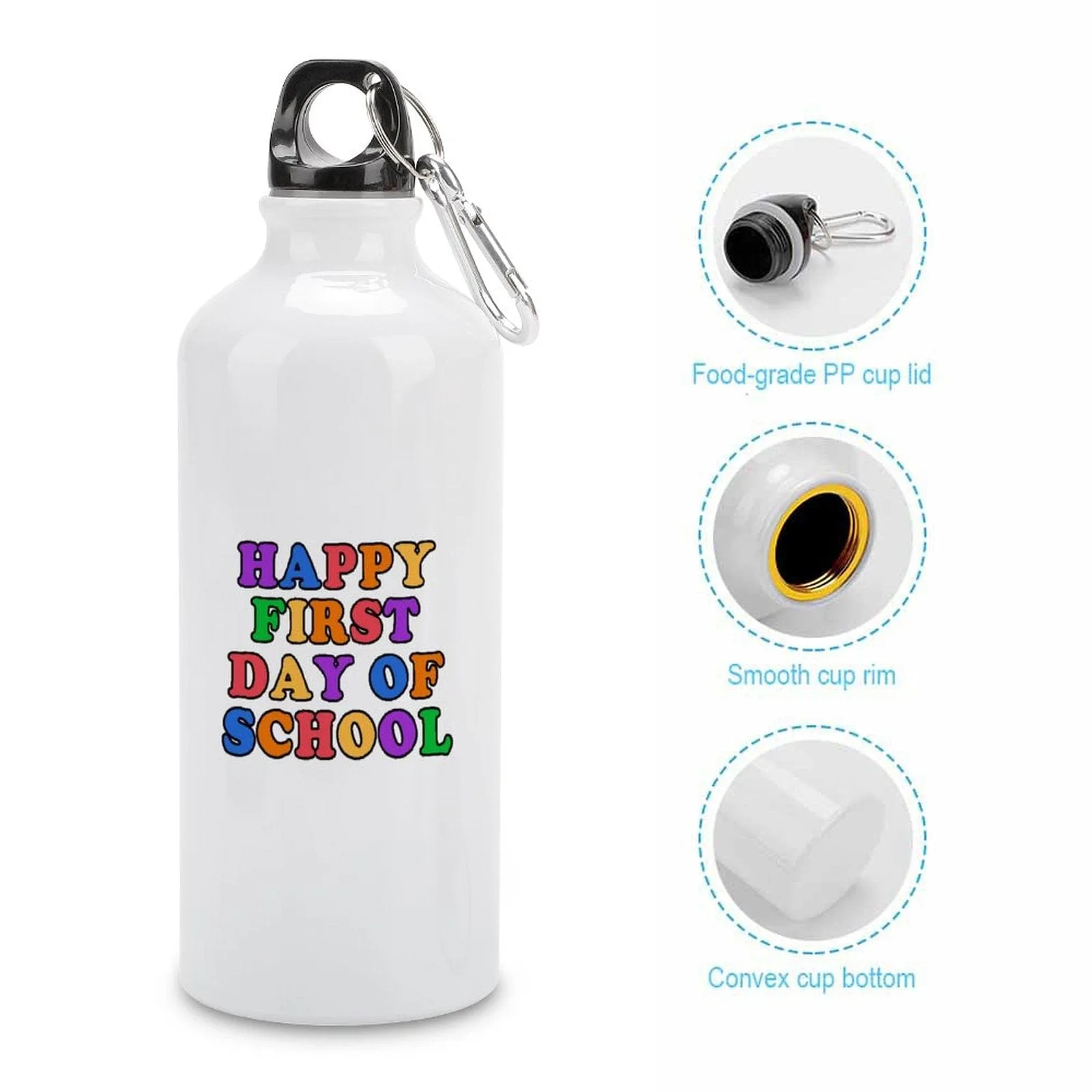 Custom Text Sport Bottle Kids Water Bottle 14/21 OZ Aluminum Personalized Travel Tumbler