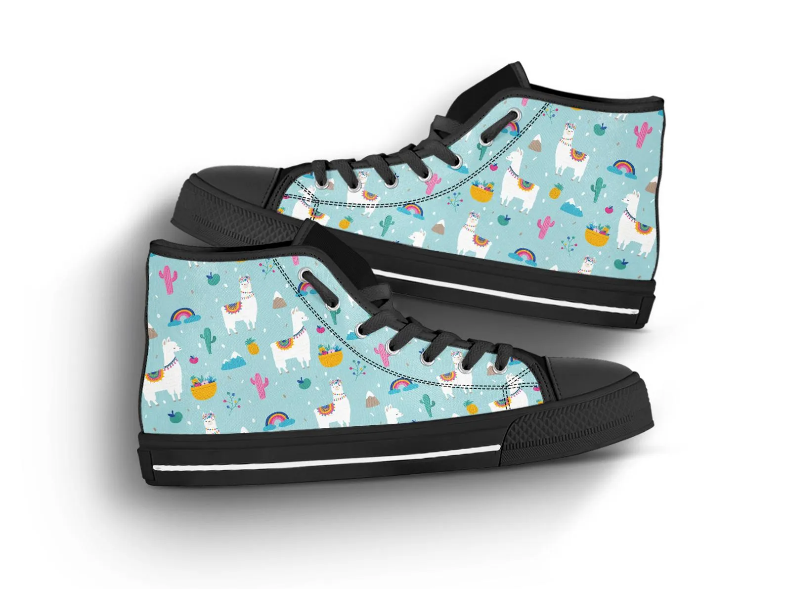 Cute Llama Shoes Llama Shoes Llama Sneakers Cute Shoes Llama Lover Gifts Custom High Top Converse Style Sneakers For Adults Women & Men