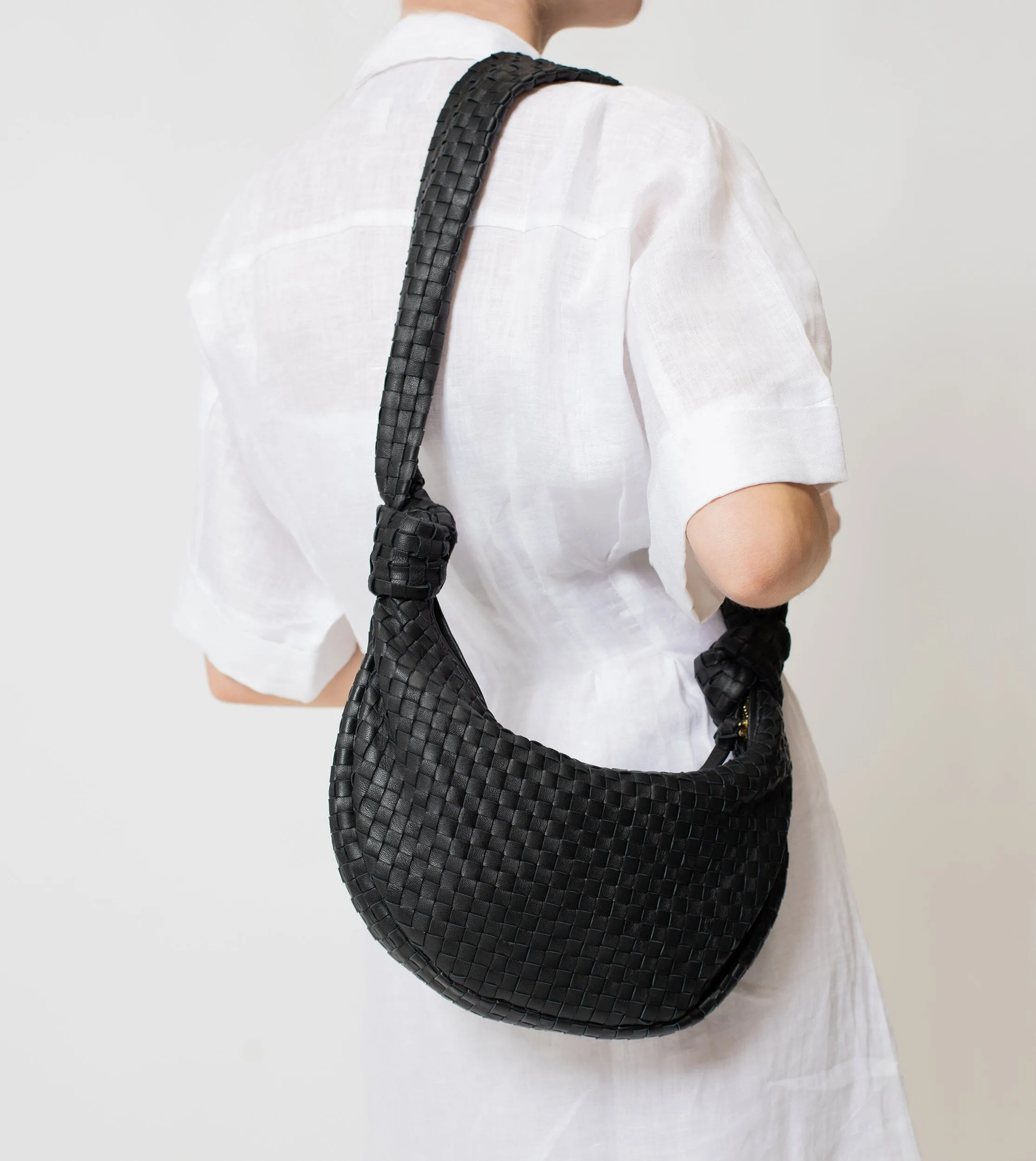 Dalary Woven Hobo Bag | Black