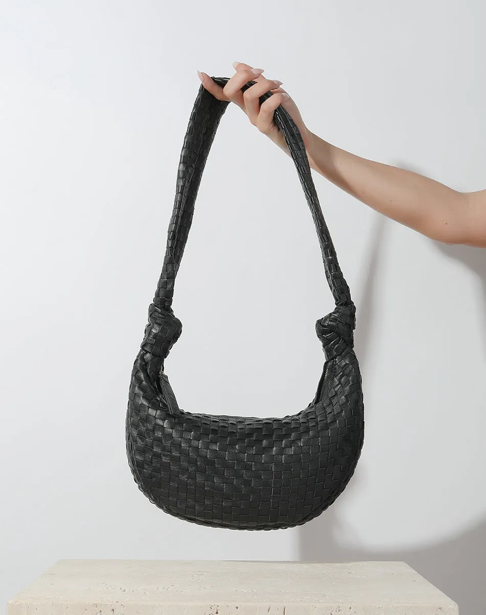 Dalary Woven Hobo Bag | Black