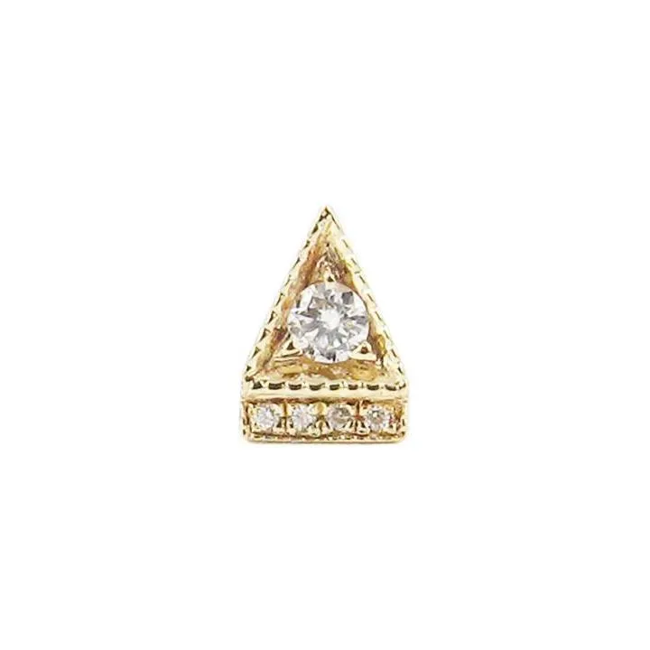 Deco Point Triangle Stud (Single), Yellow Gold