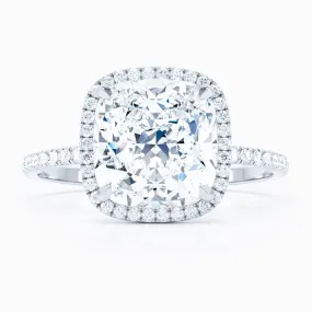 Delicate Halo - Square Cushion Engagement Ring