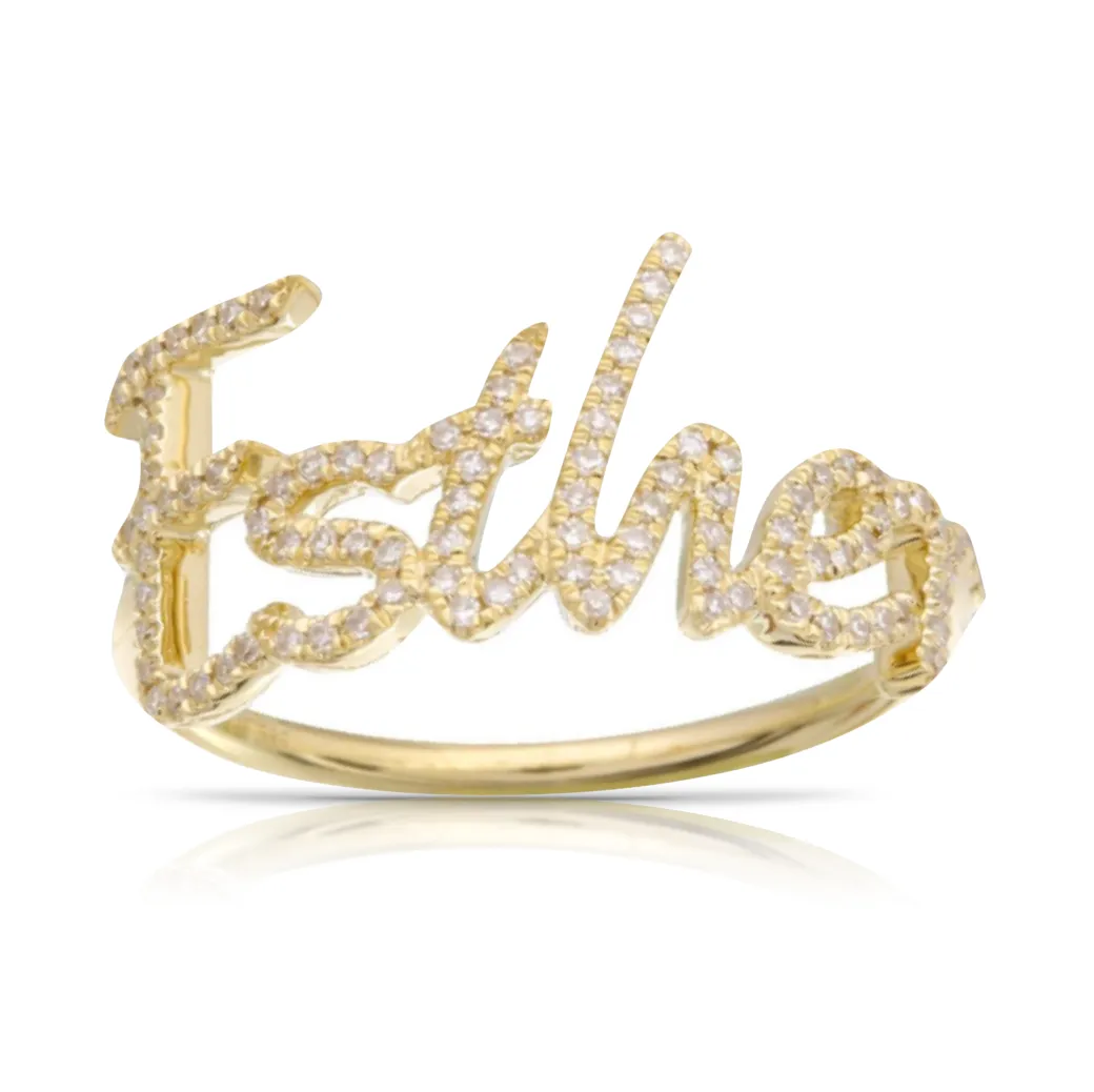 Diamond Name Ring