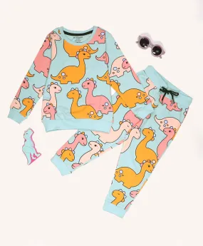 Dinosaur Print Kids Sweatshirt & Joggers Set