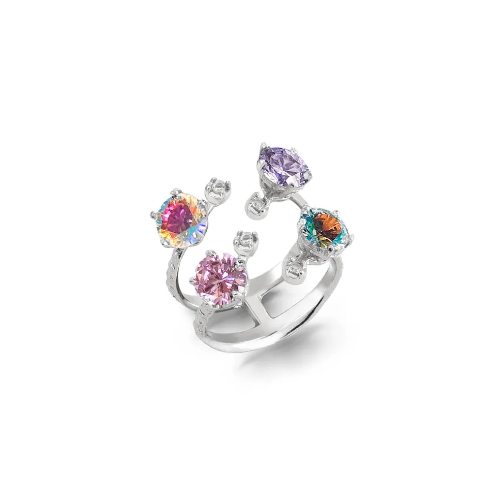 Domino Ring [Unicorn/Lavender/Pink gems]