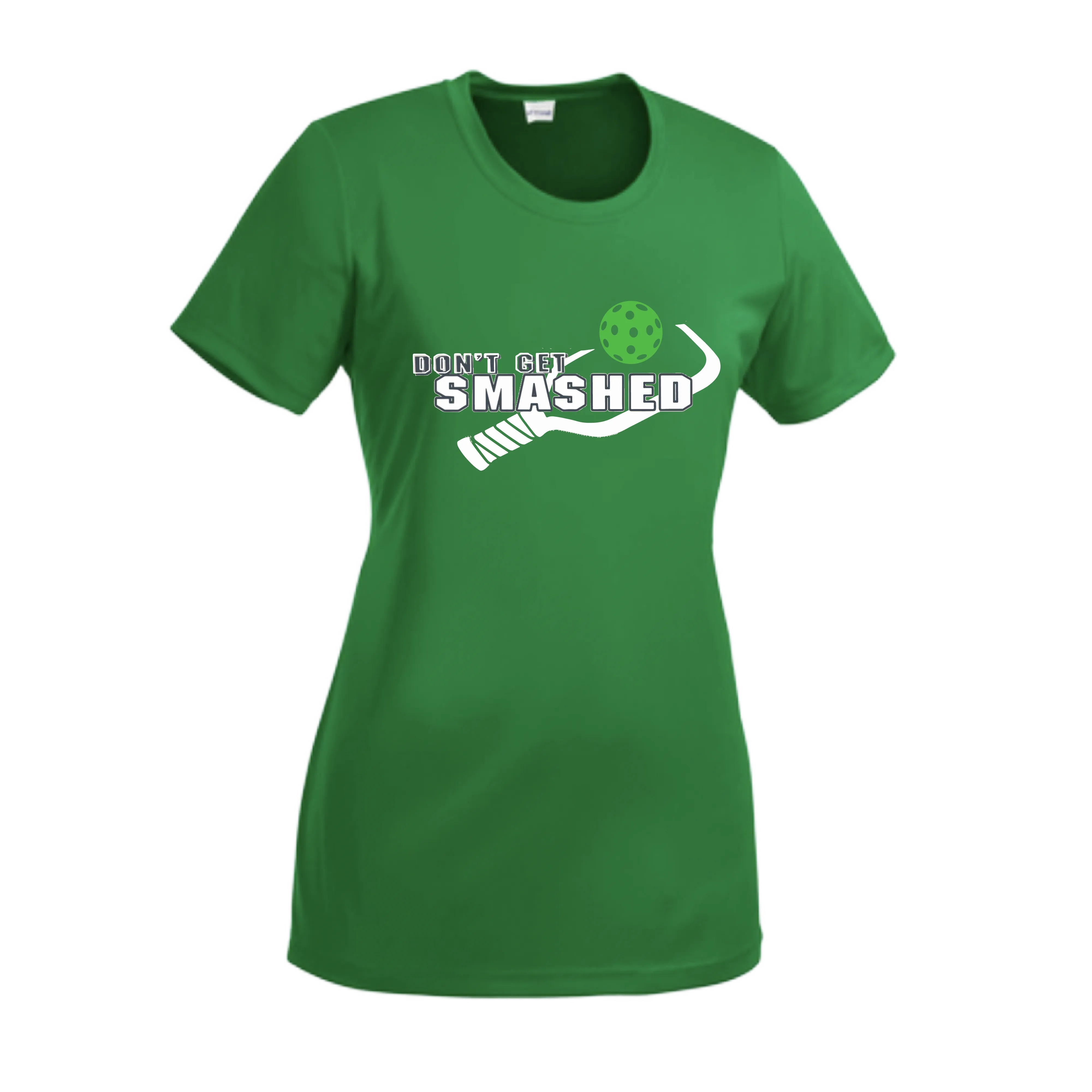 Don't Get Smashed With Pickleballs (Red Green Rainbow) Customizable | Women’s Short Sleeve Crewneck Athletic Shirts | 100% Polyester